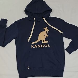 Kangol Navy Hoodie with Tan Kangaroo Design